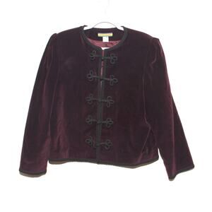 Vintage Bryn Connelly Velveteen Blazer Jacket Size 14 Cotton